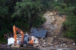 Landslips destroyed or damaged many homes