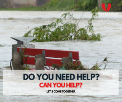 Image of flooding in Auckland with caption of Do you Need Help, or Can you Help