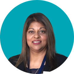 Image of a woman with straight black hair wearing a black jacket