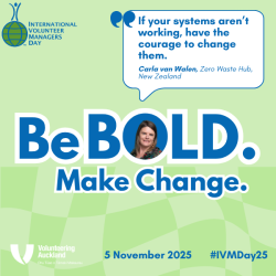 Poster image with Be Bold Make Change as the headline