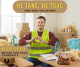 A man smiling among boxes of donations