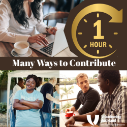 people doing different volunteer tasks with many ways to contribute as text