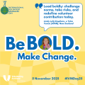Poster image with Be Bold Make Change as the headline
